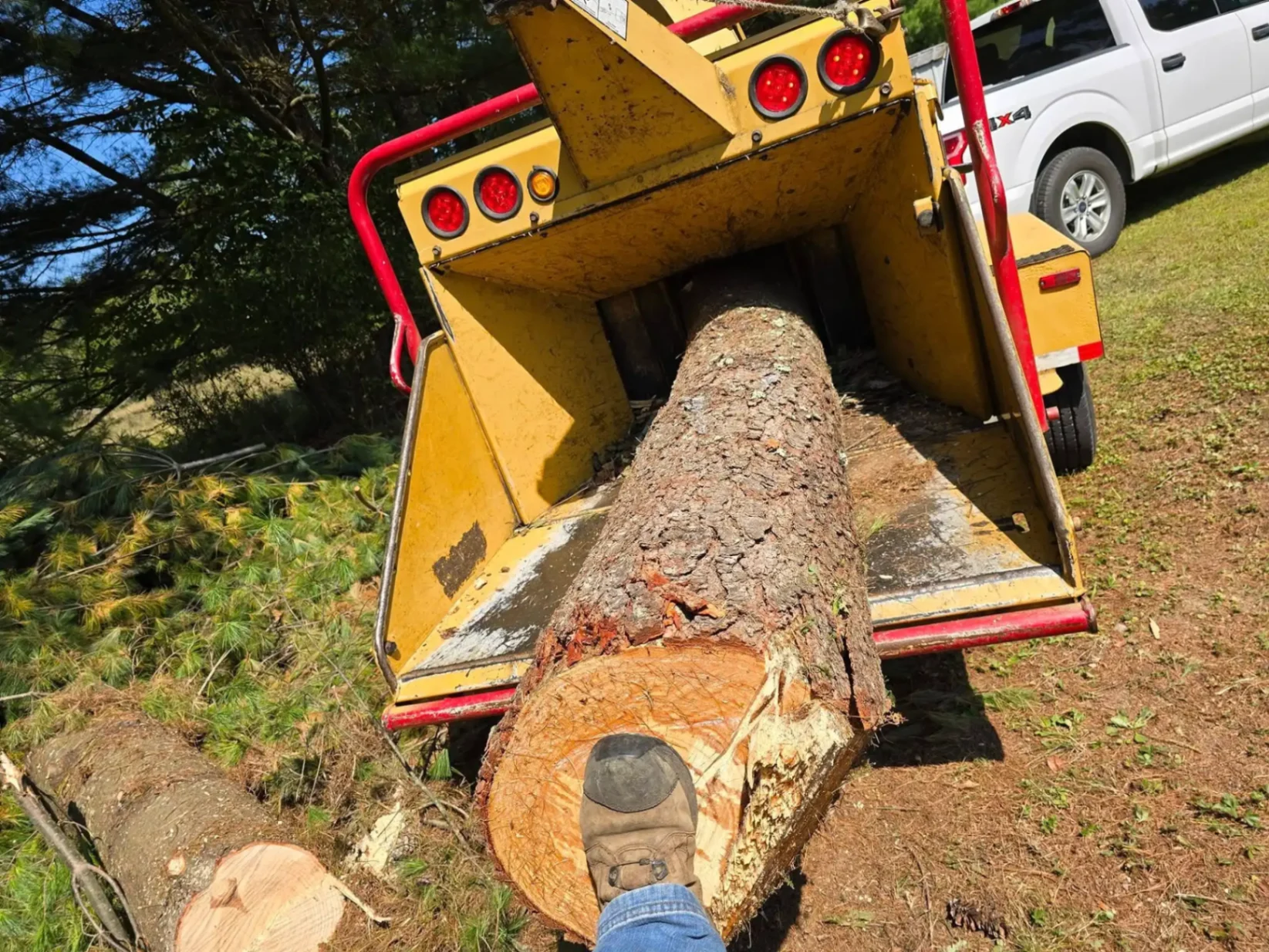 Wood chipper equipment used for tree removal in Ulster County NY